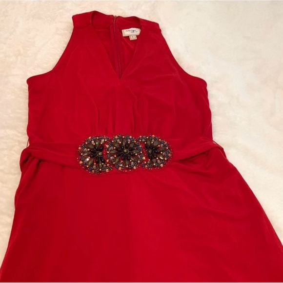 New with tags Beige by ECl Red Bedazzled Jumpsuit Size 8 - Picture 7 of 8